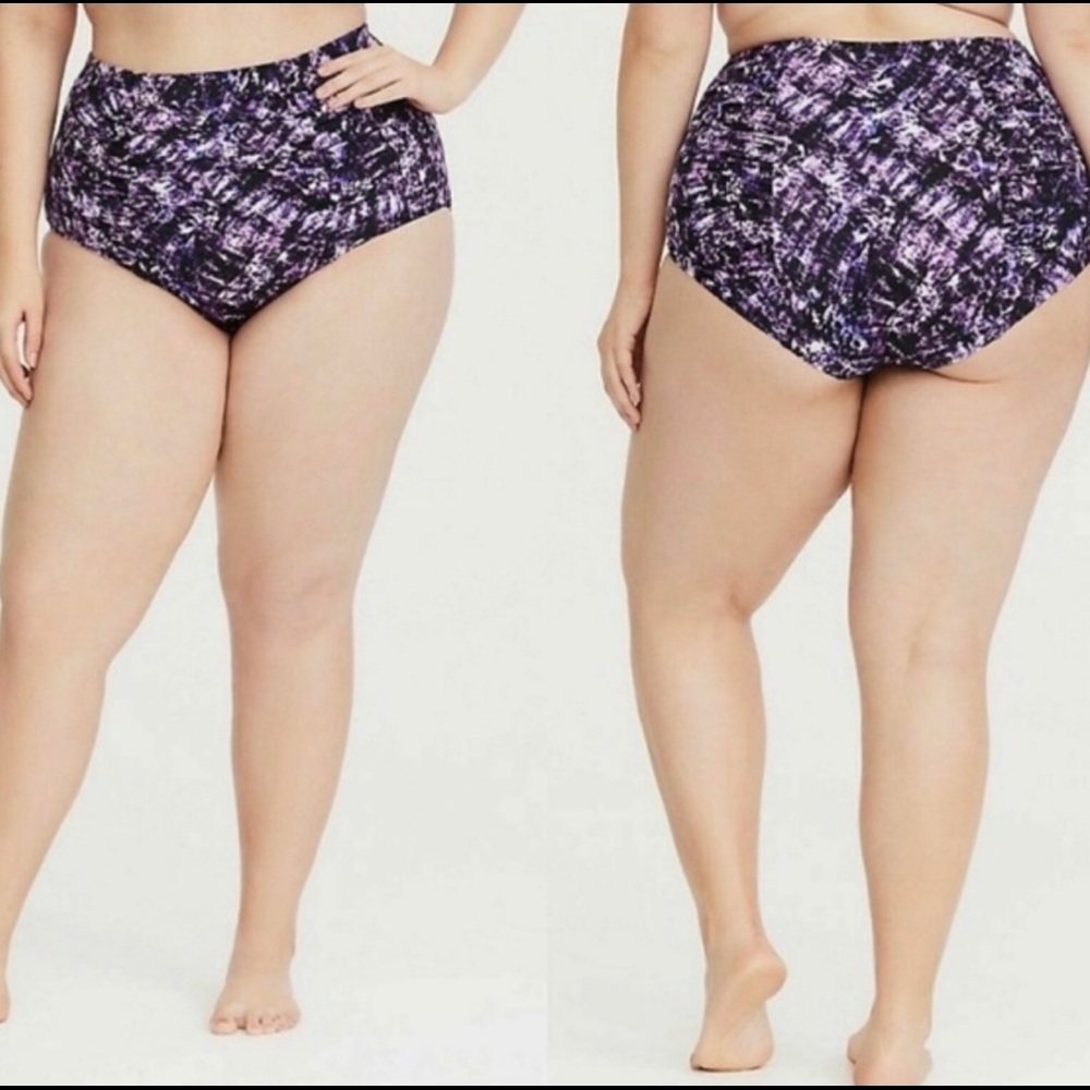 Torrid Purple Tie Dye Swimsuit Bottom 2 XL